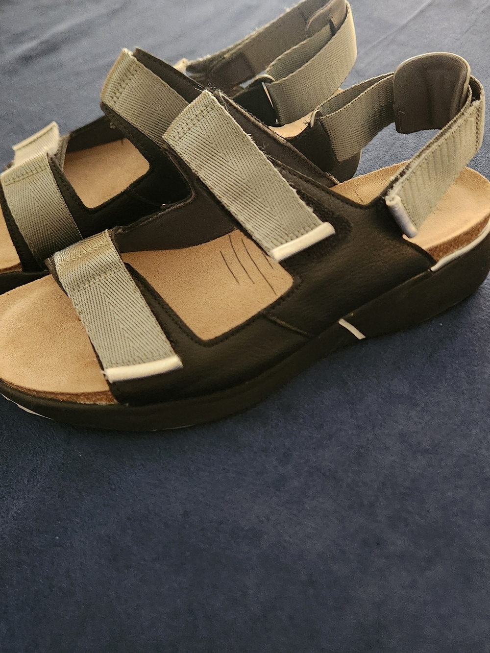 Naot Womens Odyssey slingback Black Strap Strappy Sandal Suede Footbed 38 L8
